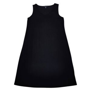 EILEEN FISHER System Viscose Jersey Tank Dress Sleeveless Black Sz XS